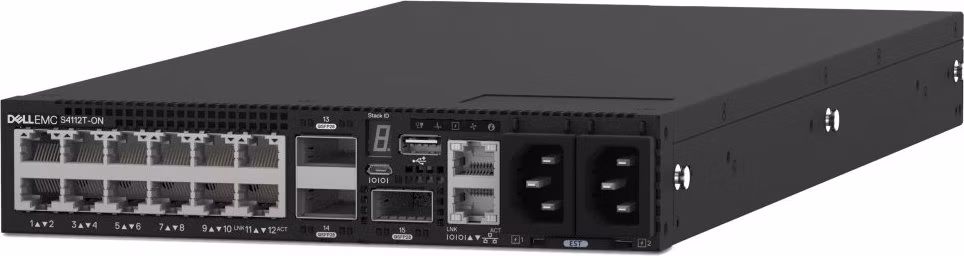 DELL Networking S4112T-ON switch/ 12x 10Gb-T/ 3x 100GbE QSFP28/ IO to PSU/ 2x zdroj/ reverse / management/ 1Y CAR