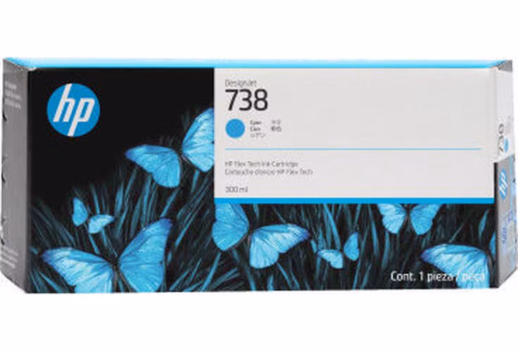 HP Ink Cartridge 738/Cyan/300 ml