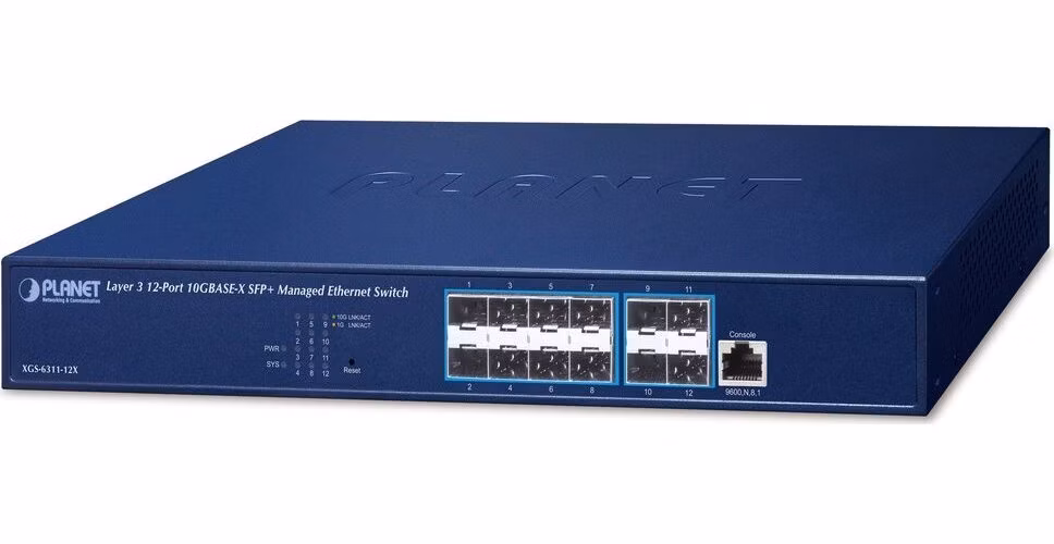 Planet XGS-6311-12X L3 switch, 12x10Gb SFP+, QoS
