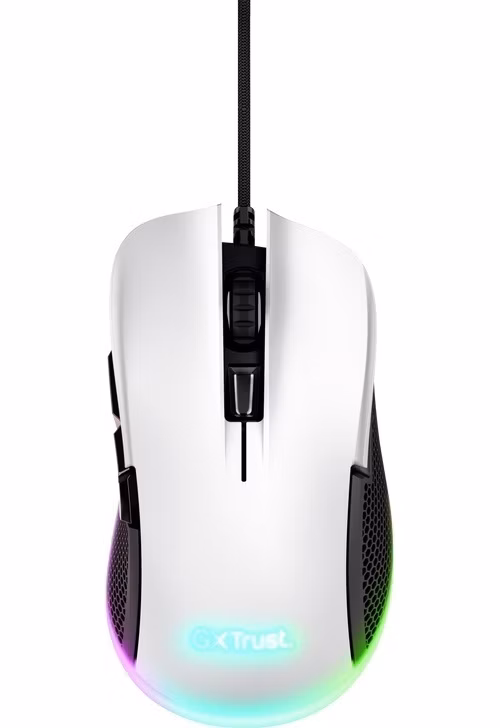 Trust Gaming GXT 922 Ybar/Herní/Optická/Pro praváky/7 200 DPI/Drátová USB/Bílá