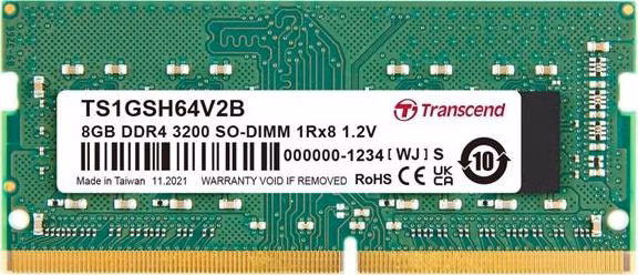 Transcend paměť 8GB SODIMM DDR4 3200 1Rx8 1Gx8 CL22 1.2V