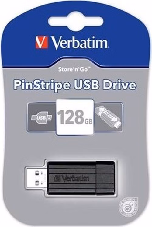 VERBATIM USB Flash Disk Store 'n' Go PinStripe 128GB - Black