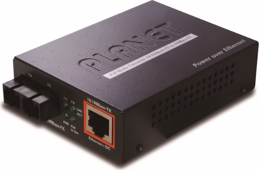 Planet FTP-802 konvertor 10/100Base-FX MM (SC), PoE injektor 802.3af