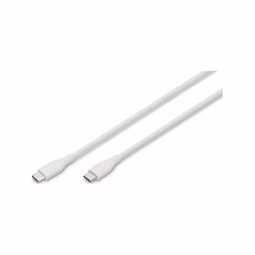 Digitus USB-C Silicone charging cable, USB-C - USB-C 1m, USB 2.0, 60W, white