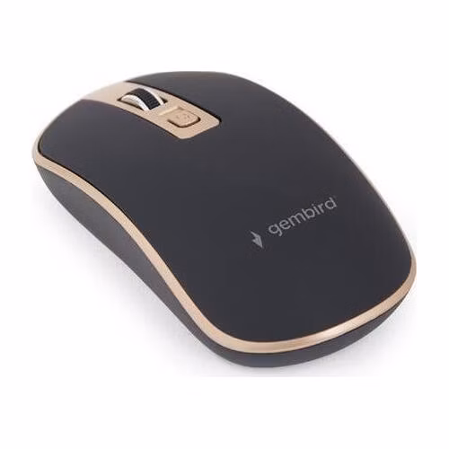 Gembird Myš MUSW-4B-06, bezdrátová, USB nano receiver, černo-zlatá