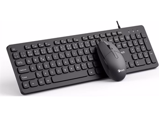 Klávesnice C-TECH KBM-105, drátový combo set s myší, USB, CZ/SK