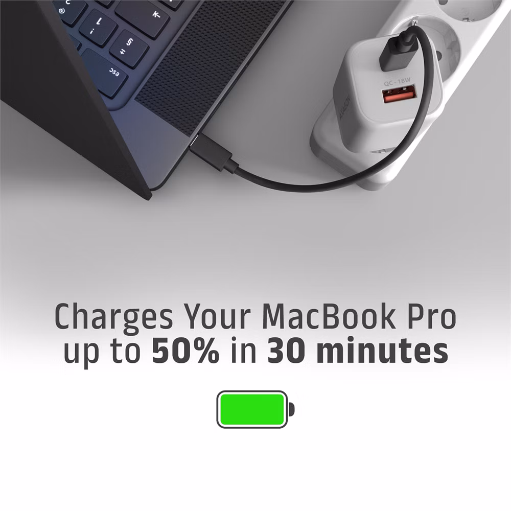 AXAGON ACU-PQ100W, GaN nabíjačka do siete 100W, USB-A+USB-C, PD3.0/PPS/QC4+/SFC2.0/Apple, biela