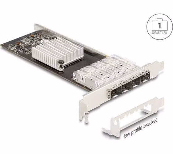 Delock PCI Express x4 karta na 4 x SFP slot Gigabit LAN