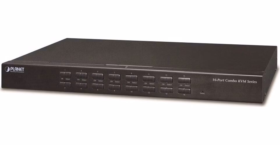 Planet KVM-210-16 přepínač 16 portů, hot-keys, OSD, 2x USB