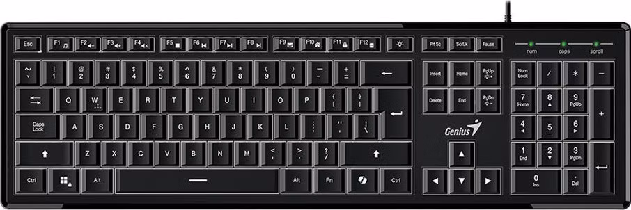 Genius SlimStar 820 Klávesnice, drátová, podsvícená, copilot klávesa, CZ+SK layout, USB, černá