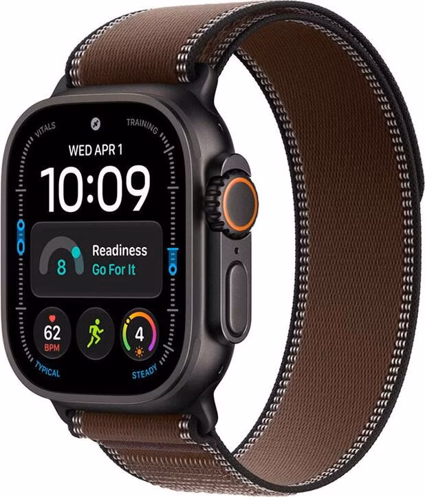 Apple Watch 49mm Dark Umber Trail Loop - M/L - Black Titanium Finish