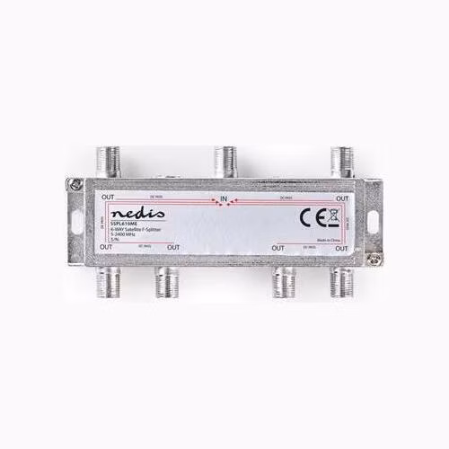 Nedis SSPL610ME - Satelitní F-Rozbočovač | Max. zisk 17 dB | 5–2 400 MHz | 6 Výstupů