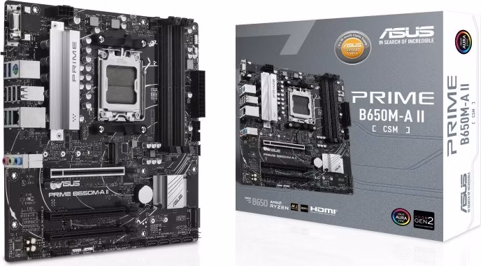 ASUS MB Sc AM5 PRIME B650M-A II-CSM, AMD B650, 4xDDR5, 1xDP, 1xHDMI, 1xVGA, mATX