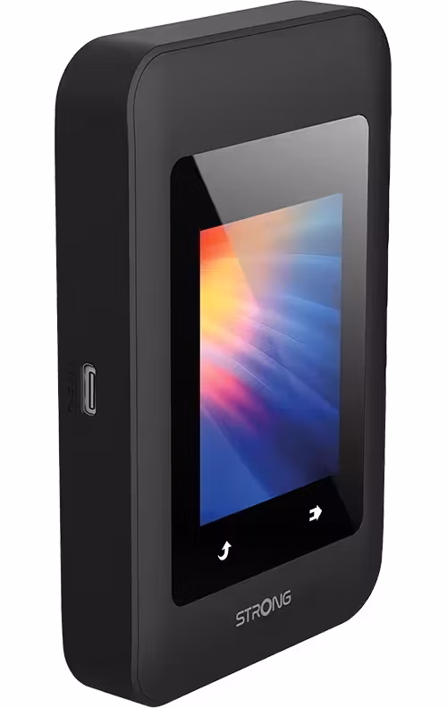 STRONG 4G+ MIFI 900D/ data 300Mbps/ Wi-Fi 1200Mbps/ baterie 2500mAh/ WPA3/ nano SIM/ USB-C/ s displejem/ černý