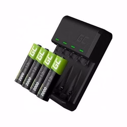 Green Cell Sada nabíječky VitalCharger a 4x dobíjecí baterie AA 2000mAh Ni-MH
