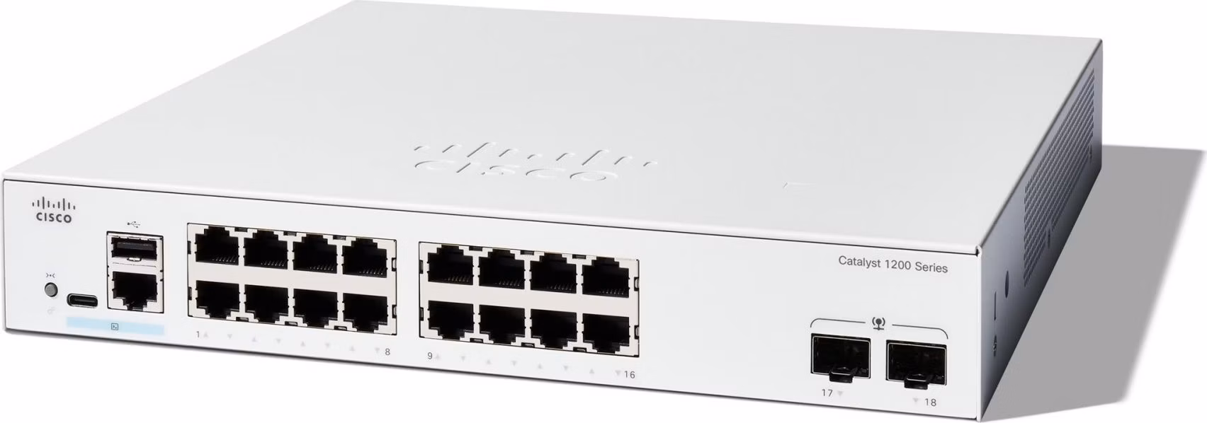 Cisco Catalyst switch C1200-16T-2G (16xGbE,2xSFP,fanless)