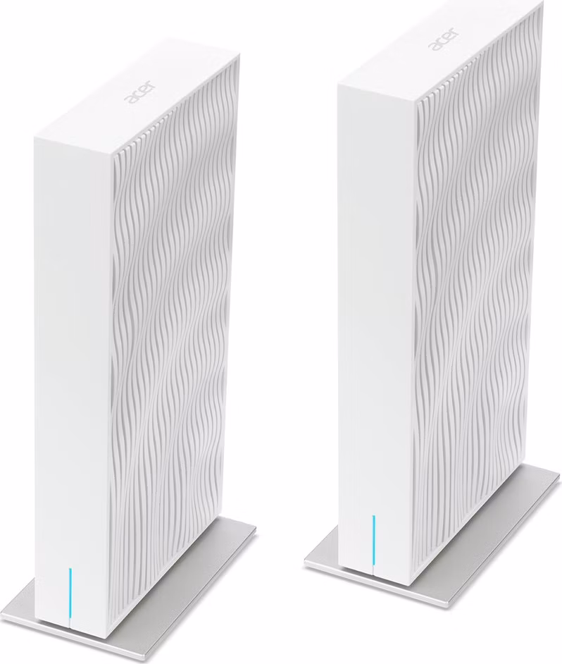 ACER Connect Wave 7 - Wifi 7 Mesh Router - DUALPACK (2pcs), white, 802.11 b/g/n/ac/ax/be 2x2, Dual band 2.4GHz + 5GHz or