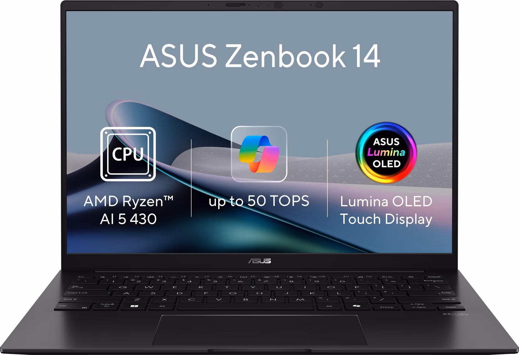 ASUS Zenbook 14 UM3406GA-OLED171WZ, Ryzen AI 5 430, 14.0˝ 1920x1200 WUXGA/Touch, UMA, 16GB, SSD 512GB, W11H TOPS 50, bez