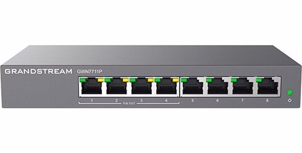 Grandstream GWN7711P Layer 2 Lite managed switch, 8 portov, 4x PoE/PoE+