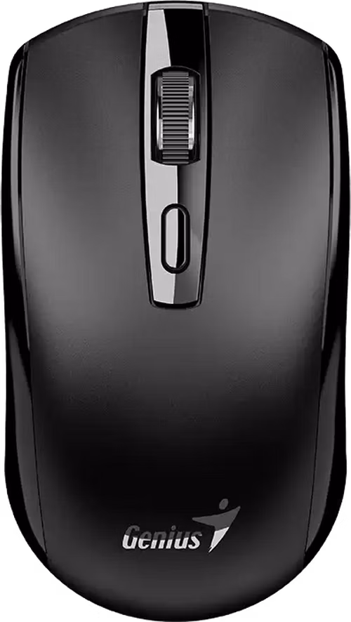 Genius ECO-8150 Myš, bezdrátová, optická, 1200DPI, 4 tlačítka, Copilot, 2,4GHz, USB-A dongle, USB-C nabíjení, černá