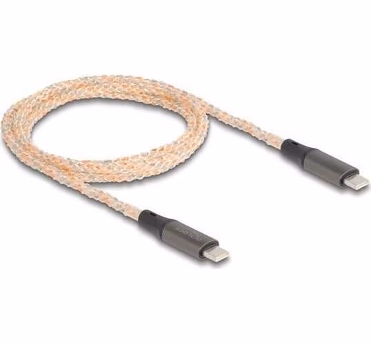Delock USB 2.0 Kabel USB Type-C™ ze zástrčky na zástrčku, PD 3.0 100 W, s RGB osvětlením 1,20 m