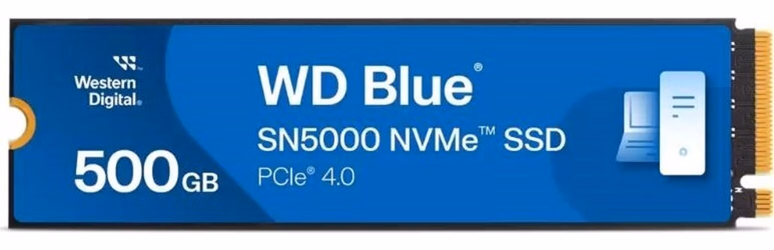 WD Blue SN5100 500GB SSD Powered by SANDISK / NVMe M.2 PCIe Gen4 / Interní / chladič / M.2 2280