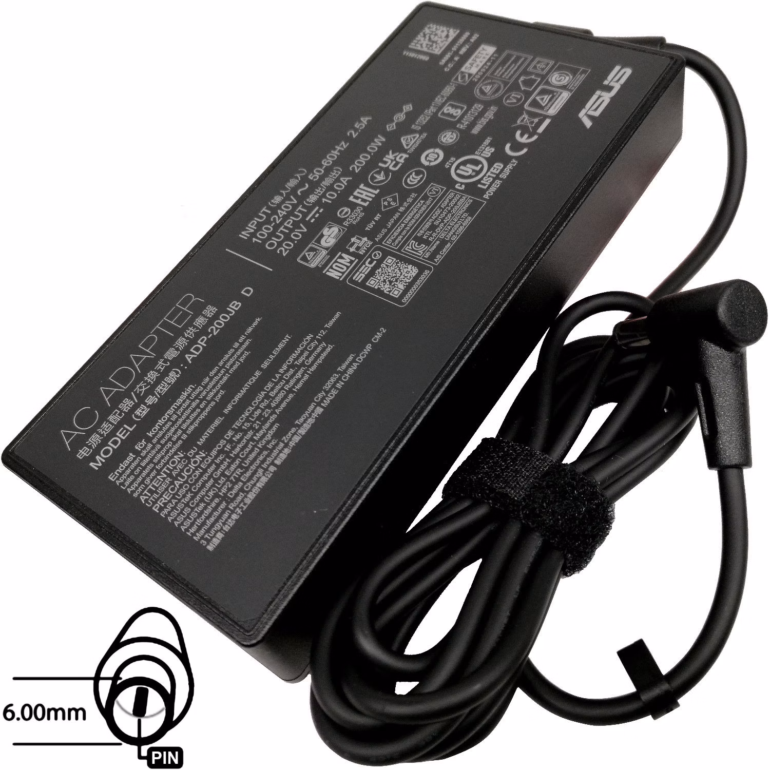 ASUS AC NAPÁJACÍ ADAPTÉR 200W 20V 3pin 6mm - bez EU plug