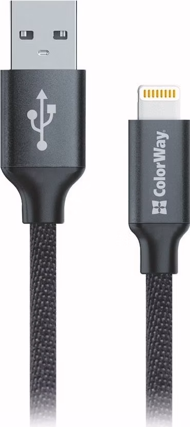 Colorway Datový Kabel USB/ Apple Lightning/ 2.1A/ 1m/ Černý