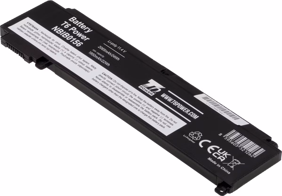 Batéria T6 Power pre Lenovo ThinkPad T460s, T470s, 2065mAh, 24Wh, 3cell, Li-Pol