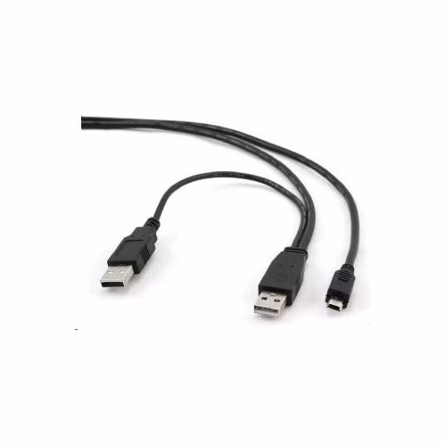 Kábel USB GEMBIRD 2.0 Kábel A-Mini B (5pin) 0,9 m DUAL (prídavné napájanie)