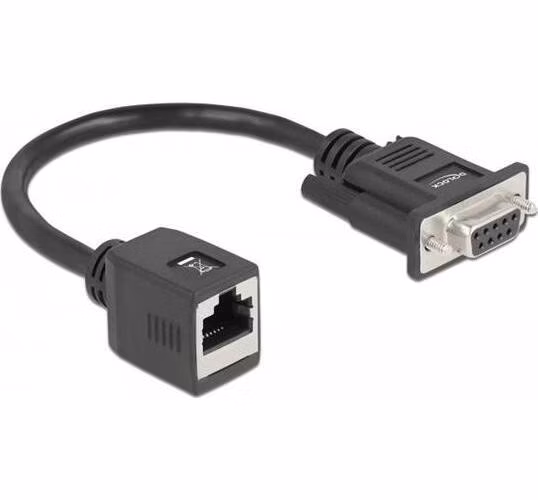 Delock Sériový adaptér pro kabelové rozšíření z konektoru DB9 samice na konektor RJ45 samice