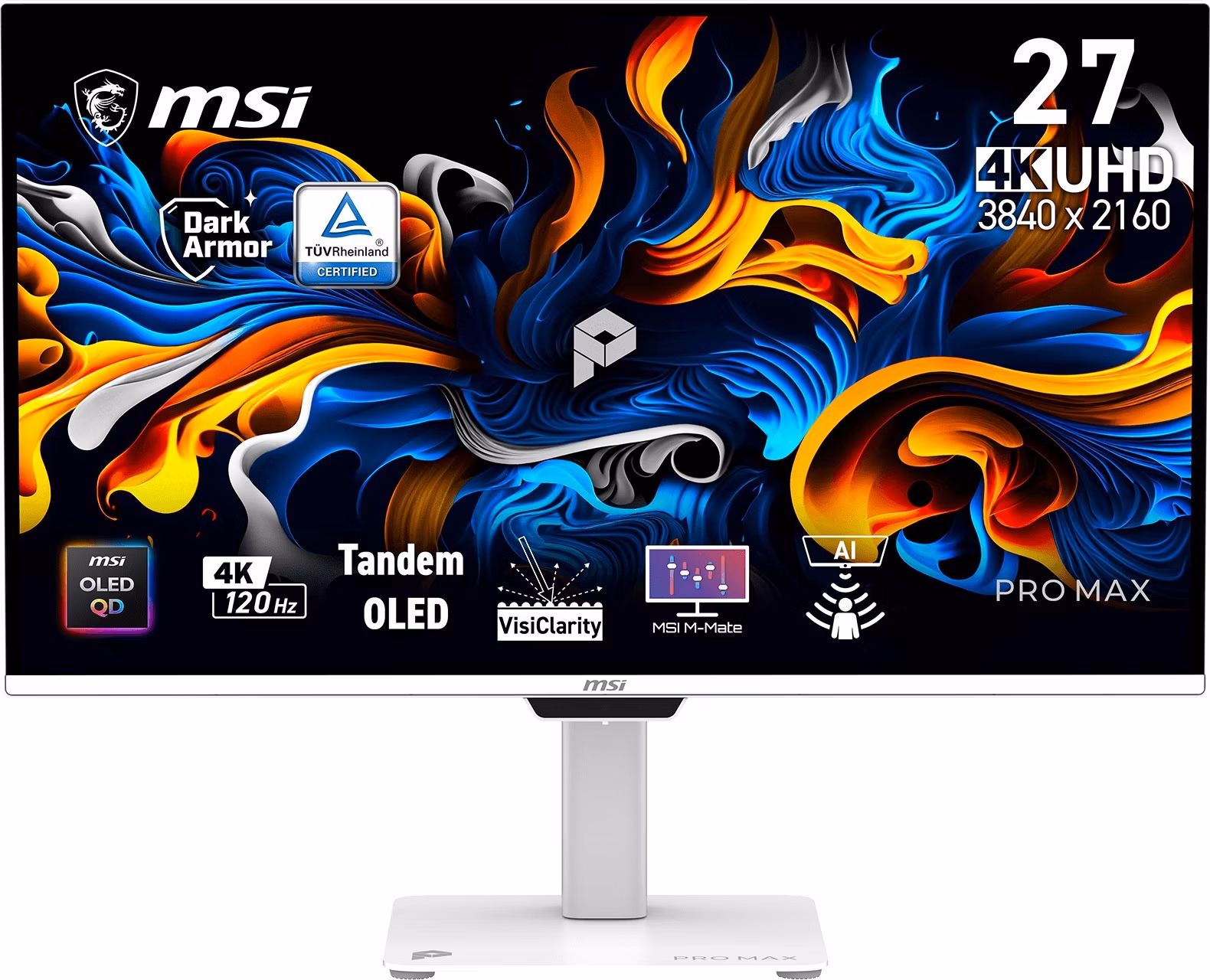 MSI Pro/MAX 271UPXW12G/26,5"/QD-OLED/4K UHD/120Hz/0,03ms/Biela/3R