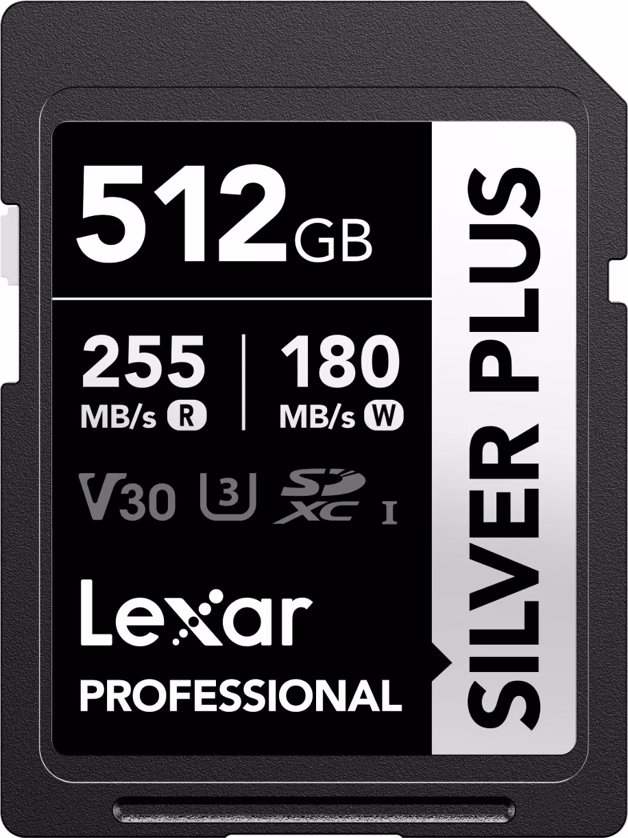Lexar 512GB Pre SILVER PLUS SDXC C10 V30 U3