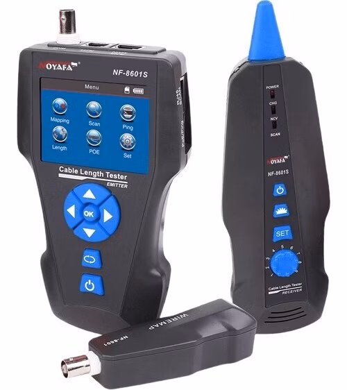 W-Star Tester káblov UTP WSNF8601S, detektor káblov Cat5, Cat6, Cat7, UTP, BNC, POE, Ping