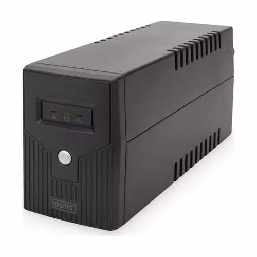 DIGITUS Professional Line-interaktivní UPS, 600VA / 360W 12V / 7Ah x1, 2x CEE 7/7, AVR, RJ-11, LED displej