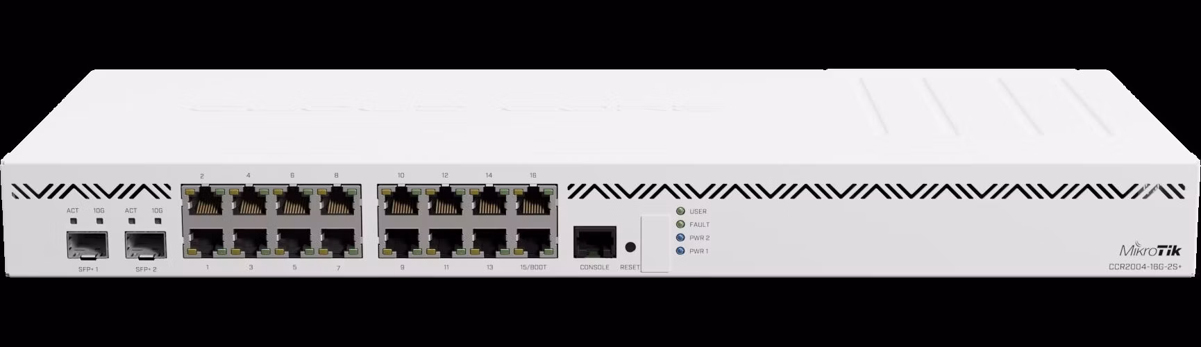 MIKROTIK RouterBOARD Cloud Core Router CCR2004-16G-2S+ + L6 (1,7GHz; 4GB RAM; 16xGLAN; 2x SFP+; dual PSU) rack