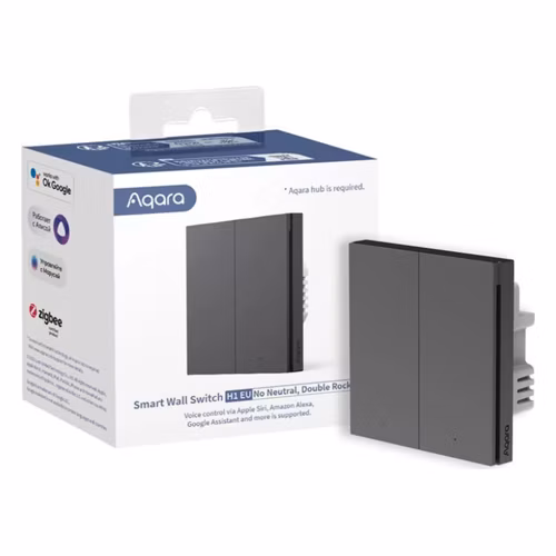 Aqara Smart Home Nastenny dvojvypinac H1 bez Pripojenie neutrálneho vodiča - sivá