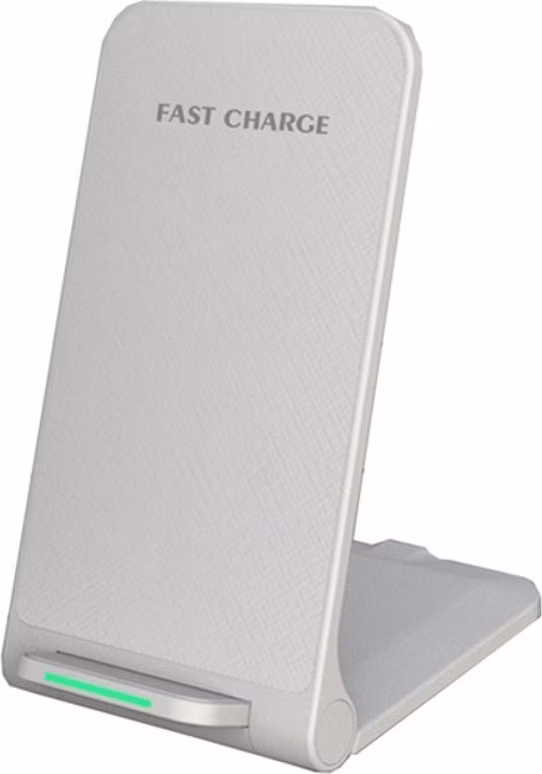 1stCOOL bezdrátová QI nabíječka H18, skládací stojánek, USB-C, bílá