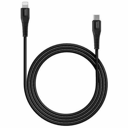 Canyon MFI-4, 1.2 m kábel USB-C / Lightning, MFi Apple schválený, 5V/2.4A, priemer 3.5mm, PVC, čierny