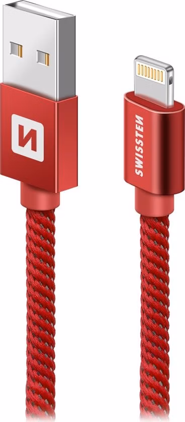 Swissten Datový Kabel Textile Usb / Lightning 2,0 M Červený