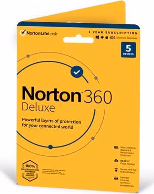 NORTON 360 DELUXE 50GB +VPN 1 uživatel pro 5 zařízení na 1rok