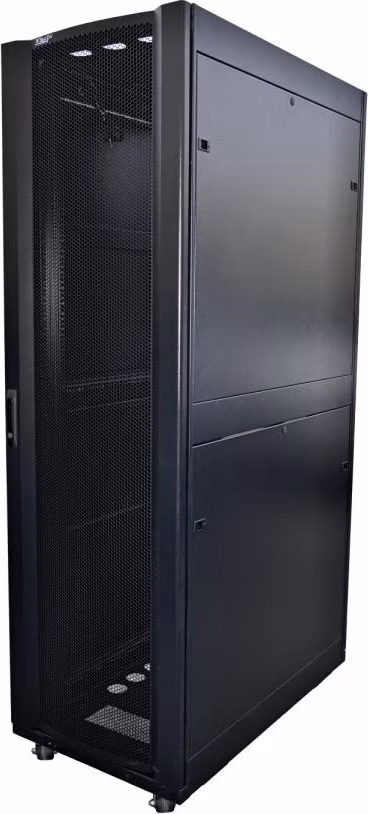 LEXI-Net 19" stojanový rozvaděč 42U 800x1000 rozebiratelný, kolečka, 1000kg, perforované dveře, černý