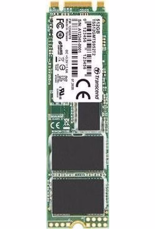 TRANSCEND MTS952T2 512GB Industrial 3K P/E SSD disk M.2, 2280 SATA III 6Gb/s (3D TLC), 560MB/s R, 520MB/s W
