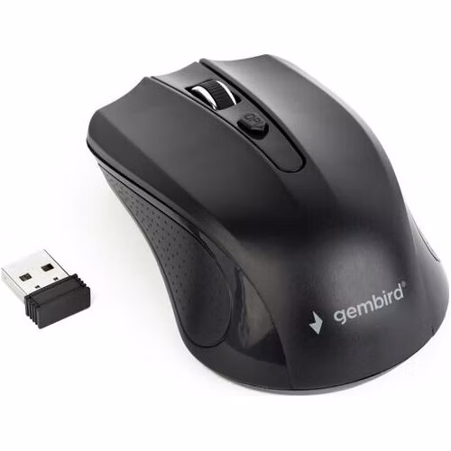Myš GEMBIRD MUSW-4B-04, čierna, bezdrôtová, USB nano prijímač