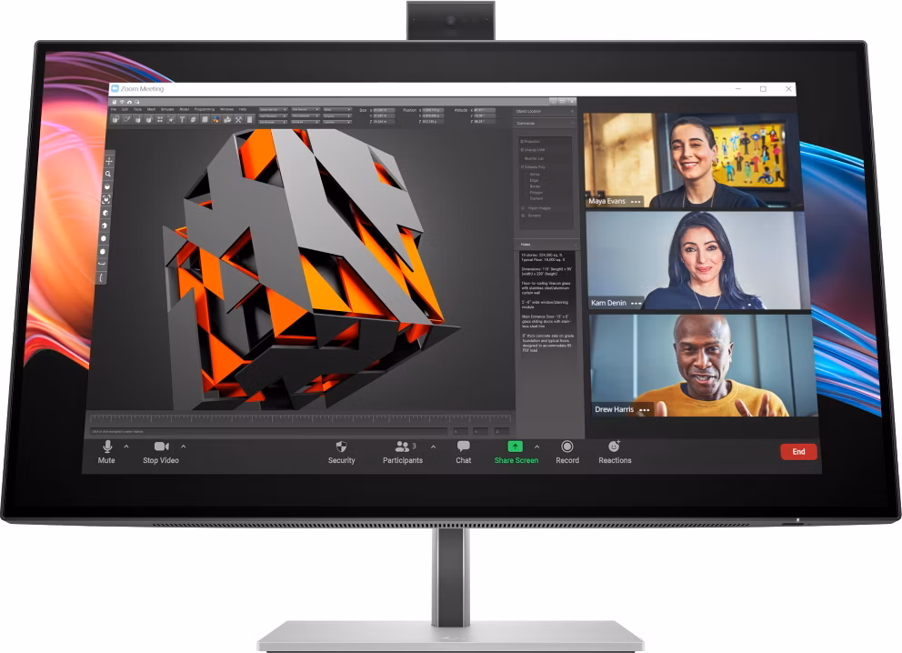 HP 727pm/ 27"/ 3840x2160/ IPS/ 5ms/ 400 cd/m2/ 2000:1/ HDMI/ DP/ USB/ Thunderbolt4/ PIVOT/ VESA/ repro/ stříbrný