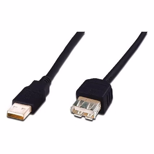 Digitus USB kabel prodlužovací A-A, 2xstíněný, měď, 3m, černý