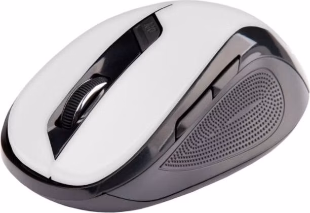 Myš C-TECH WLM-02, čiernobiela, bezdrôtová, 1600DPI, 6 tlačidiel, USB nano prijímač
