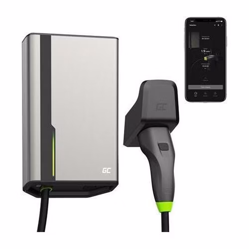 Green Cell GC HabuDen Wallbox 22kW 32A 7,5m kabel typu 2 Smart EV nabíjecí stanice s aplikací GC Bluetooth WiFi
