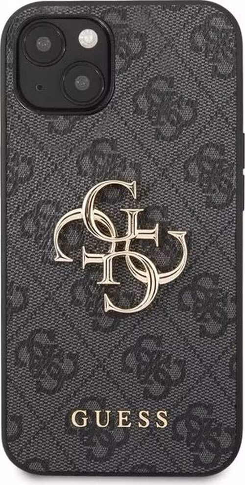 Guess PU 4G Metal Logo kryt iPhone 13 šedý