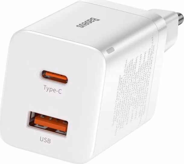 Baseus CCSUPP-E02 Super Si Quick Nabíjačka USB + USB-C 30W White